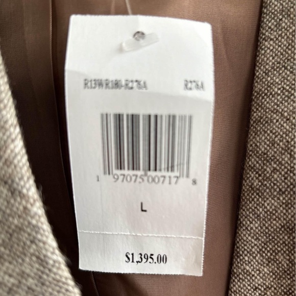 New R13 Fray Seam Flat Sleeve Merino Wool Blazer In Oatmeal Size Large - Picture 2 of 13